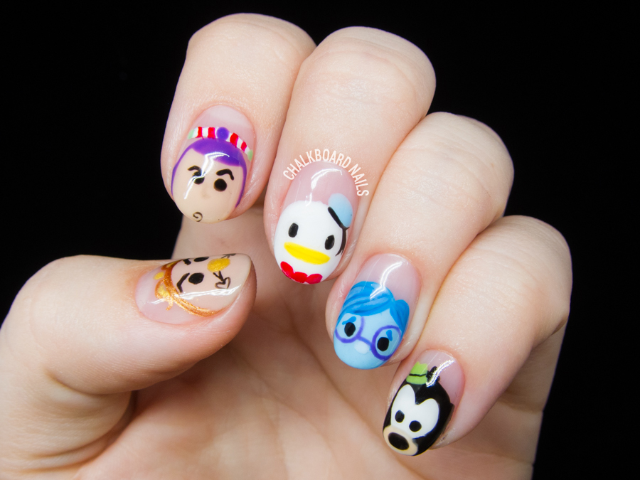 Disney Tsum Tsum Nail Art by @chalkboardnails Disney Tsum Tsum Nail Art by @chalkboardnails